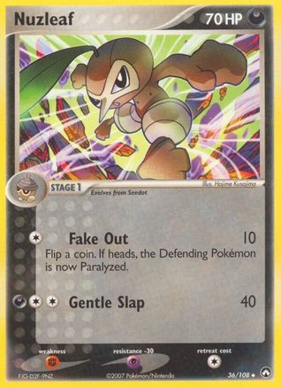 Nuzleaf 036/108 - Reverse Holofoil Power Keepers - Uncommon