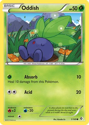 Oddish 001/149 - Reverse Holofoil Boundaries Crossed - Common