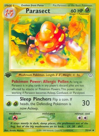 Parasect 035/64 - 1st Edition Neo Revelation - Uncommon
