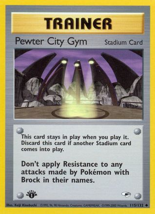 Pewter City Gym 115/132 - 1st Edition Gym Heroes - Uncommon