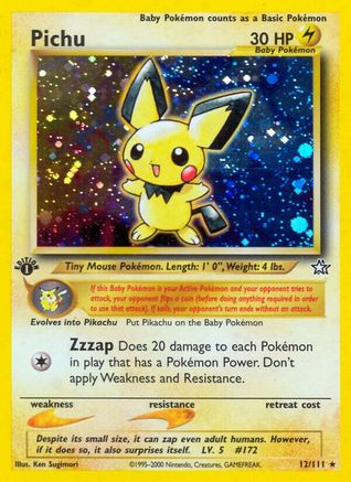 Pichu 012/111 - Unlimited Holofoil Neo Genesis - Holo Rare