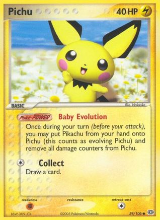 Pichu 059/106 - Reverse Holofoil Emerald - Common