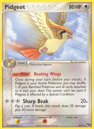 Pidgeot 002/017 POP Series 2 - Rare