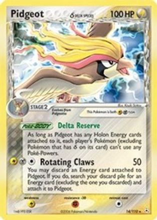 Pidgeot (Delta Species) 014/110 - Holofoil Holon Phantoms - Holo Rare