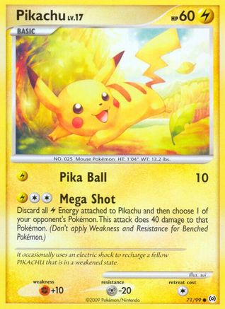 Pikachu 071/99 - Reverse Holofoil Arceus - Common