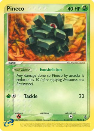 Pineco 071/97 - Reverse Holofoil Dragon - Common