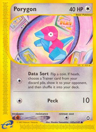 Porygon (103a) 103a/147 Aquapolis - Common