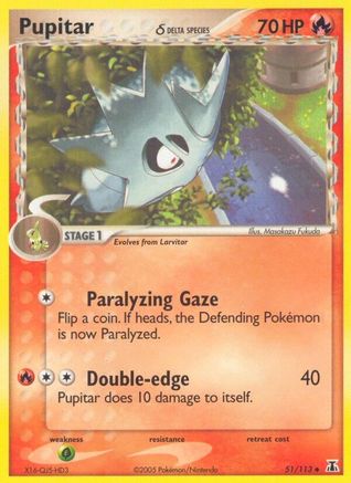 Pupitar (Delta Species) 051 - Reverse Holofoil Delta Species - Uncommon