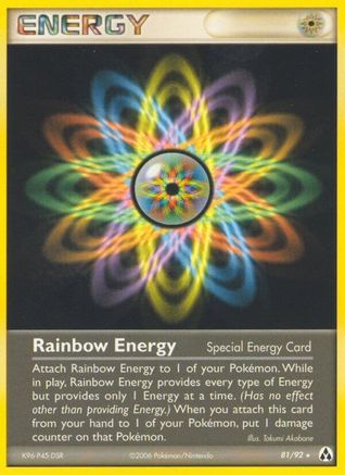 Rainbow Energy 081/92 - Reverse Holofoil Legend Maker - Rare