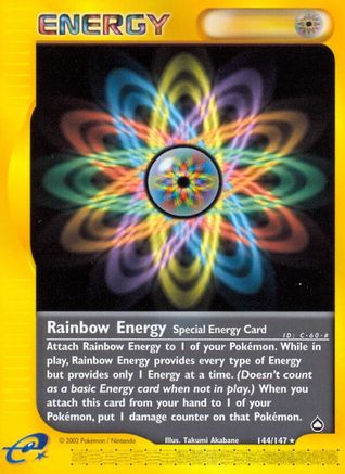 Rainbow Energy 144 - Reverse Holofoil Aquapolis - Rare
