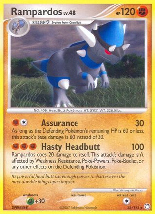 Rampardos 033 - Reverse Holofoil Mysterious Treasures - Rare