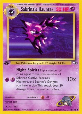 Sabrina's Haunter 058/132 - 1st Edition Gym Heroes - Uncommon