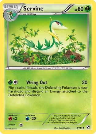 Servine (4) 004 - Reverse Holofoil Black and White - Uncommon