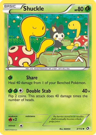 Shuckle 003/113 - Reverse Holofoil Legendary Treasures - Uncommon