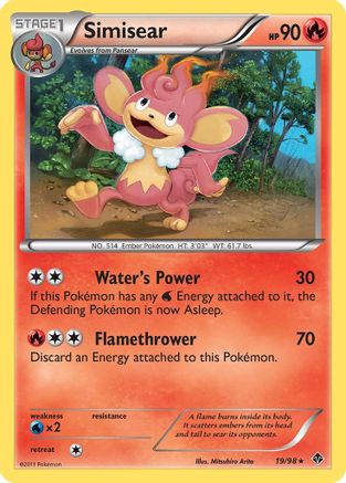 Simisear 019 - Reverse Holofoil Emerging Powers - Rare