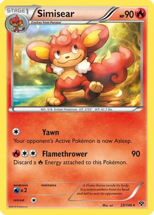 Simisear 023 - Reverse Holofoil XY Base Set - Rare