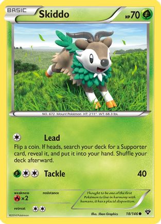 Skiddo 018 - Reverse Holofoil XY Base Set - Common