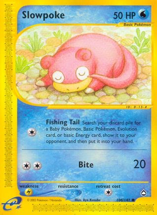 Slowpoke 108 - Reverse Holofoil Aquapolis - Common