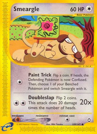 Smeargle 109 - Reverse Holofoil Aquapolis - Common