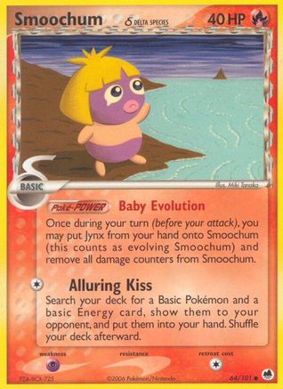 Smoochum (Delta Species) 064/101 - Reverse Holofoil Dragon Frontiers - Common