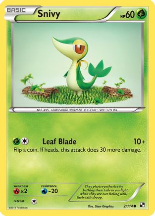 Snivy (2) 002 - Reverse Holofoil Black and White - Common