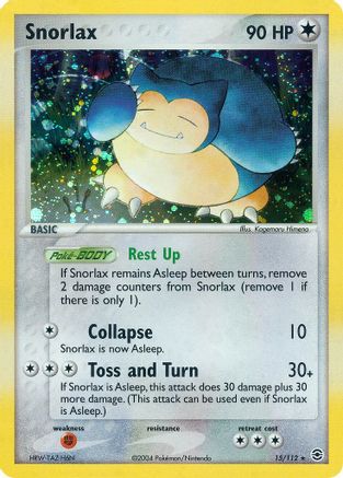 Snorlax 015 - Holofoil FireRed & LeafGreen - Holo Rare