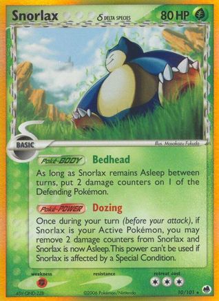 Snorlax (Delta Species) 010/101 - Reverse Holofoil Dragon Frontiers - Holo Rare
