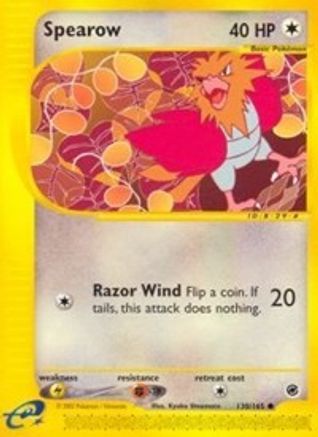 Spearow 130 - Reverse Holofoil Expedition - Common
