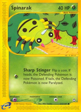 Spinarak (111) 111/147 - Reverse Holofoil Aquapolis - Common
