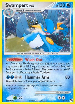 Swampert 009 - Reverse Holofoil Great Encounters - Holo Rare