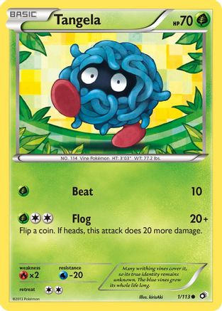 Tangela 001 - Reverse Holofoil Legendary Treasures - Common