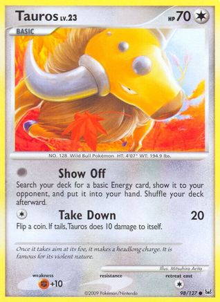 Tauros 098/127 - Reverse Holofoil Platinum - Common