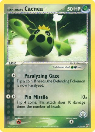 Team Aqua's Cacnea 024/95 - Reverse Holofoil Team Magma vs Team Aqua - Uncommon