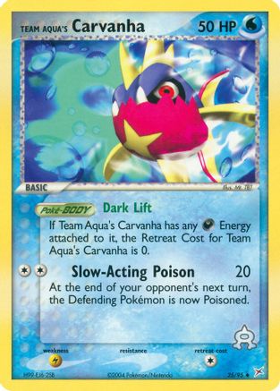 Team Aqua's Carvanha 025/95 Team Magma vs Team Aqua - Uncommon