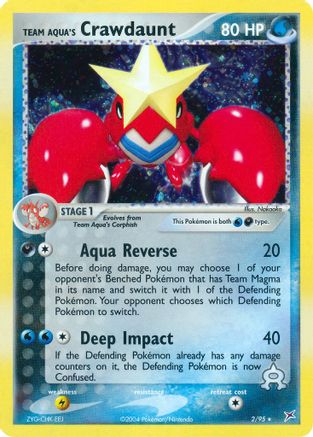 Team Aqua's Crawdaunt 002/95 - Reverse Holofoil Team Magma vs Team Aqua - Holo Rare
