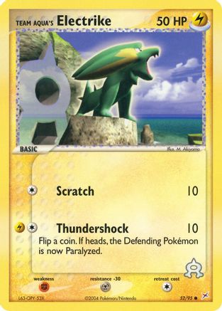 Team Aqua's Electrike 052/95 - Reverse Holofoil Team Magma vs Team Aqua - Common