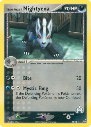 Team Aqua's Mightyena 015/95 - Reverse Holofoil Team Magma vs Team Aqua - Rare