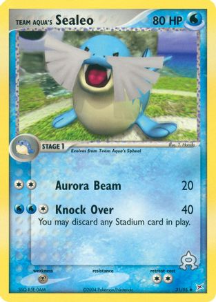 Team Aqua's Sealeo 031/95 - Reverse Holofoil Team Magma vs Team Aqua - Uncommon