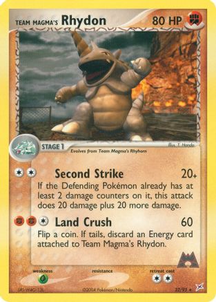 Team Magma's Rhydon 022/95 - Reverse Holofoil Team Magma vs Team Aqua - Rare