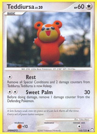 Teddiursa 105/123 - Reverse Holofoil Mysterious Treasures - Common