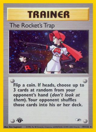 The Rocket's Trap 019/132 - 1st Edition Holofoil Gym Heroes - Holo Rare