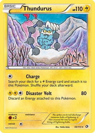 Thundurus 050 - Reverse Holofoil Legendary Treasures - Holo Rare