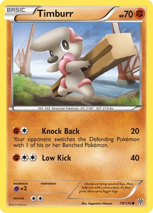 Timburr 079 - Reverse Holofoil Plasma Storm - Common