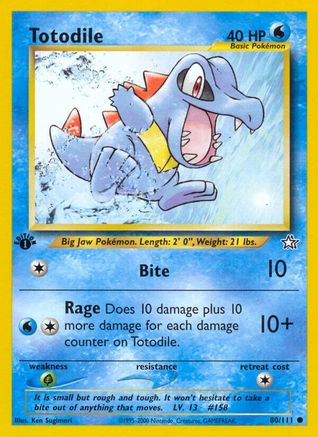 Totodile (80) 080/111 - 1st Edition Neo Genesis - Common