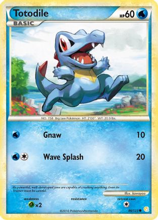 Totodile 086/123 - Reverse Holofoil HeartGold SoulSilver - Common