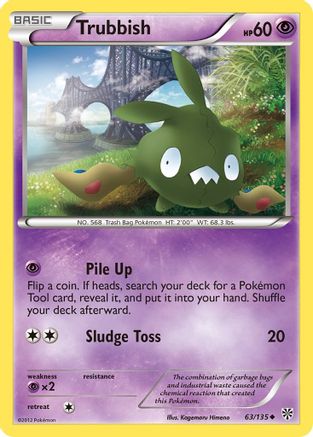 Trubbish (63) 063 - Reverse Holofoil Plasma Storm - Uncommon
