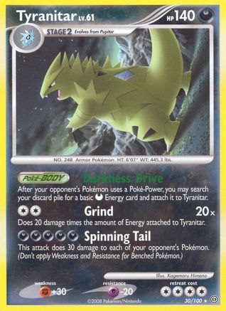 Tyranitar 030 - Reverse Holofoil Stormfront - Rare
