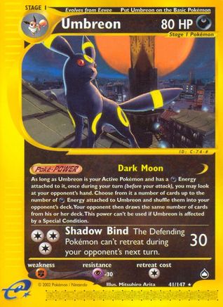 Umbreon 041 - Reverse Holofoil Aquapolis - Rare