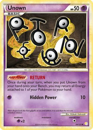 Unown (54) - Reverse Holofoil HeartGold SoulSilver - Uncommon