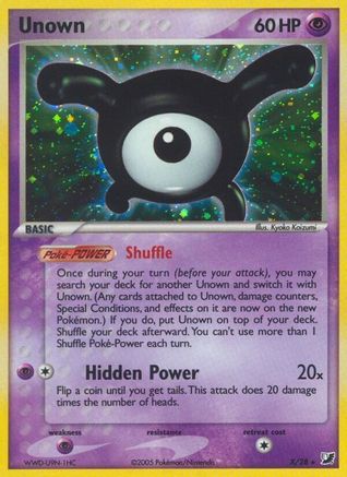 Unown (X) 00X - Holofoil Unseen Forces - Holo Rare